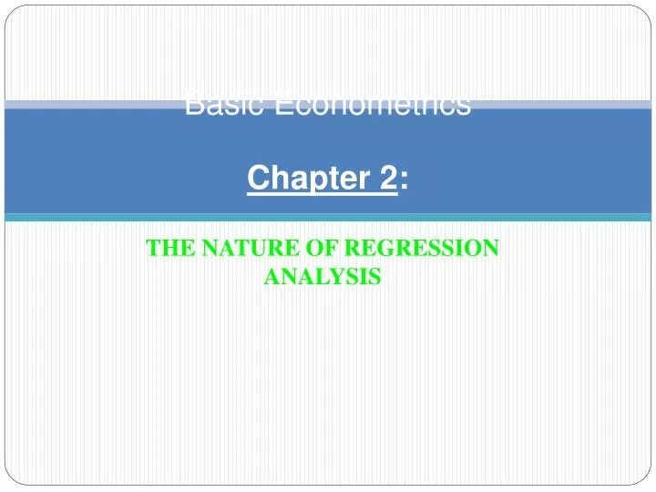 basic econometrics chapter 2