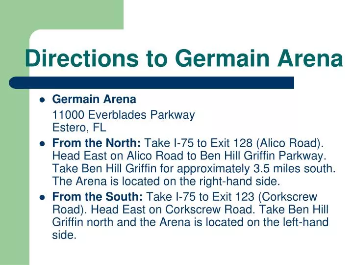 directions to germain arena