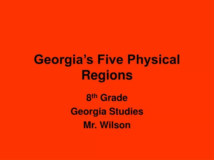 georgia s five physical regions