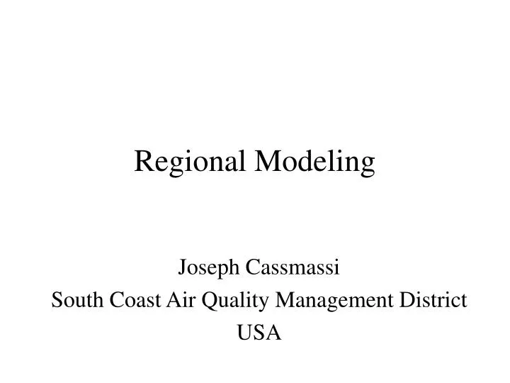 regional modeling