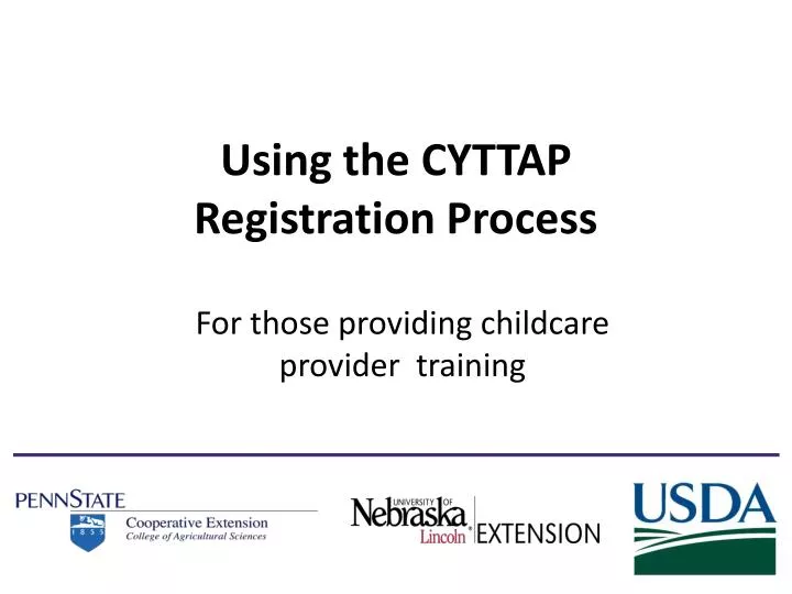 using the cyttap registration process