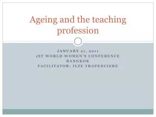 Ageing and the teaching profession