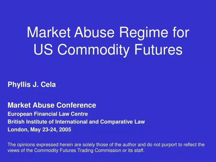 market abuse regime for us commodity futures