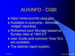 AUXINFO - CGBI