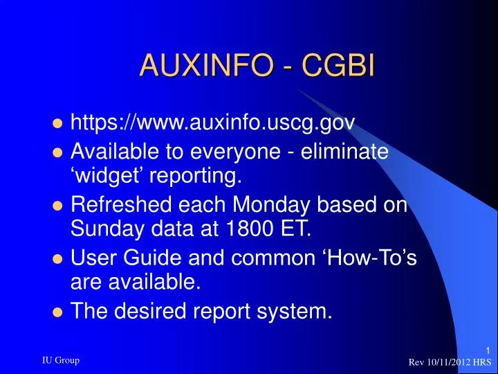 auxinfo cgbi