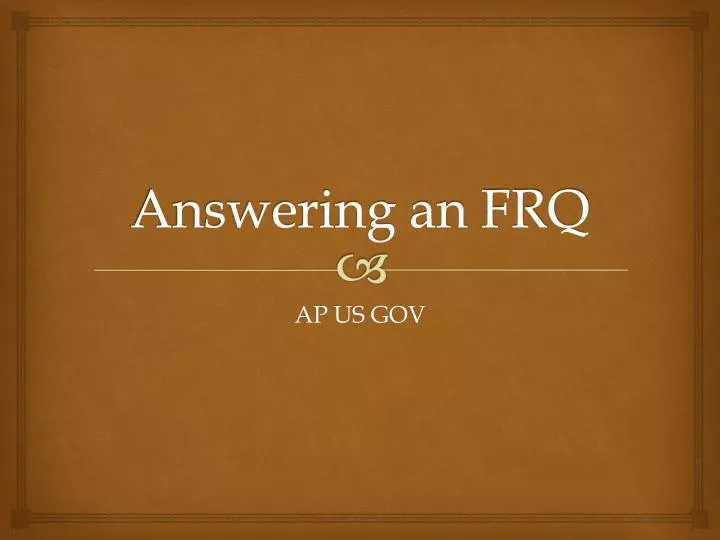 answering an frq