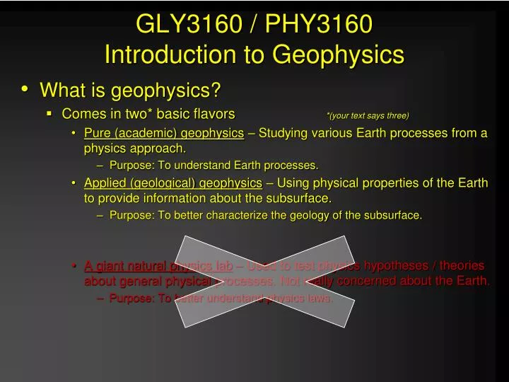 gly3160 phy3160 introduction to geophysics