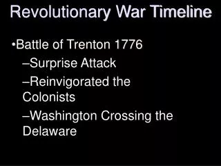 Revolutionary War Timeline