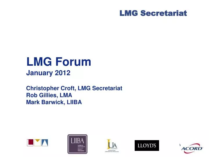 lmg forum january 2012