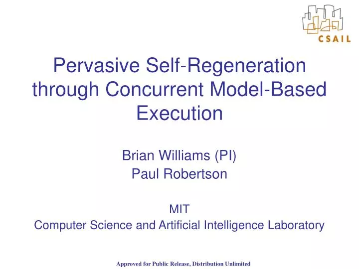 pervasive self regeneration through concurrent model based execution