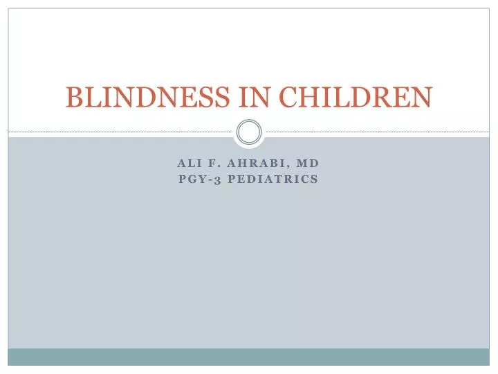 blindness in children
