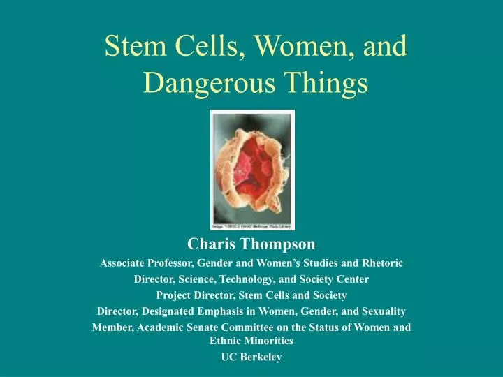 stem cells women and dangerous things