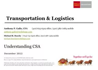 Transportation &amp; Logistics