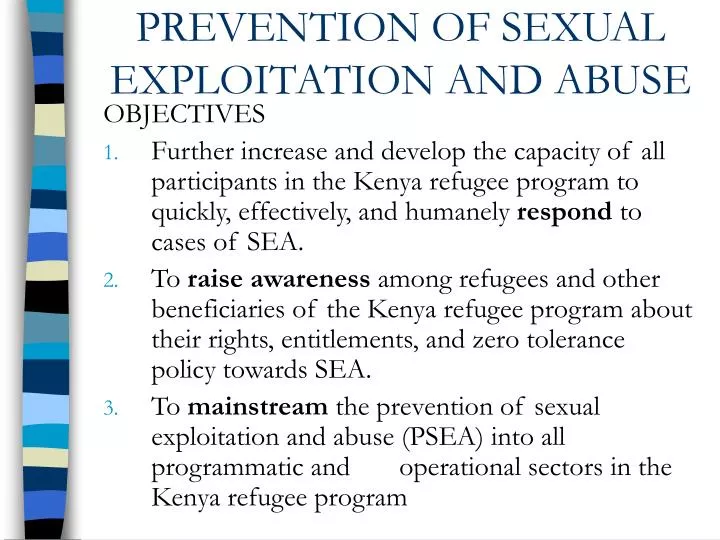 prevention of sexual exploitation and abuse