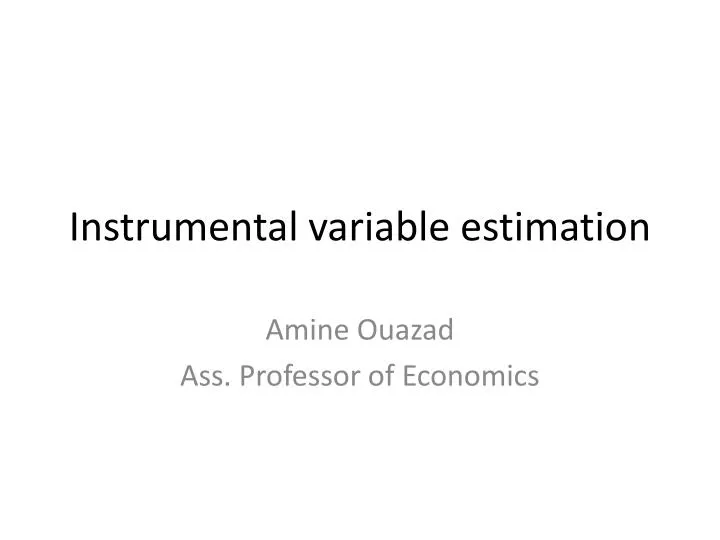 instrumental variable estimation