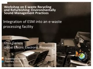 Integration of ESM into an e-waste processing facility