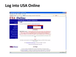 Log into USA Online