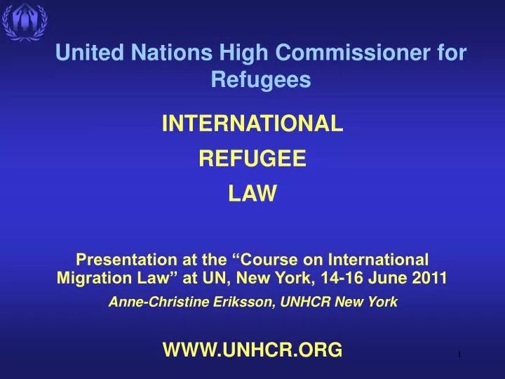 united nations high commissioner for refugees