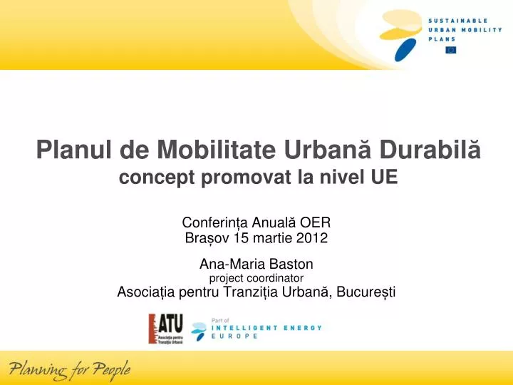 planu l de mobilitate urban durabil concept promovat la nivel ue