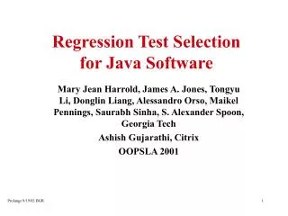 Regression Test Selection for Java Software