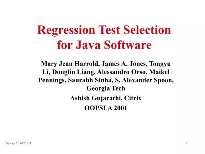 regression test selection for java software