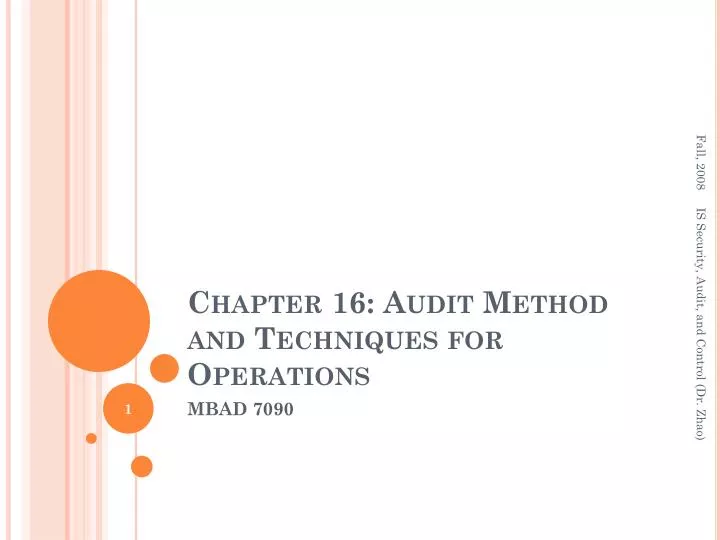 chapter 16 audit method and techniques for operations