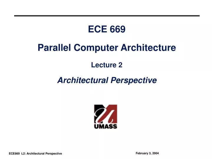 ece 669 parallel computer architecture lecture 2 architectural perspective