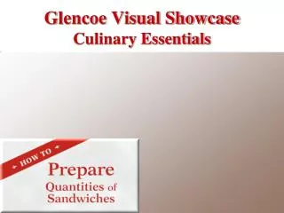 Glencoe Visual Showcase Culinary Essentials