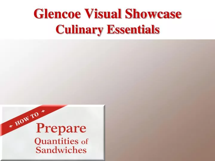 glencoe visual showcase culinary essentials