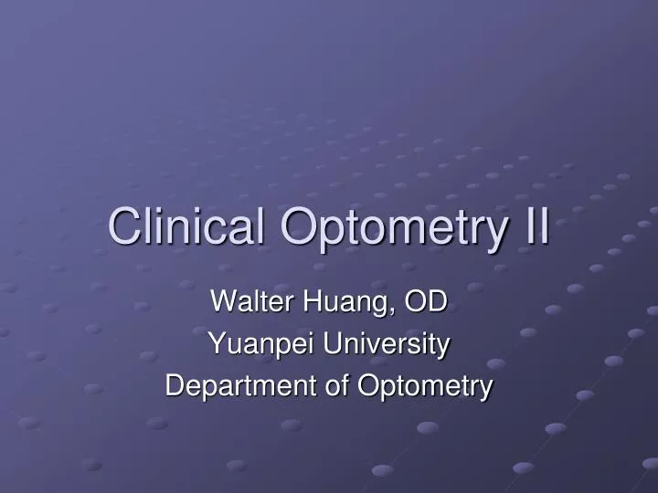 clinical optometry ii