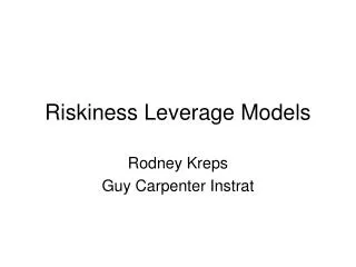 Riskiness Leverage Models