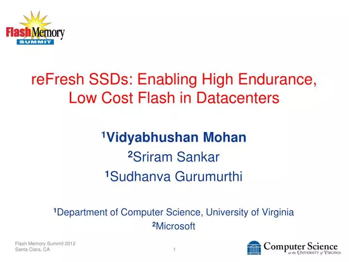 refresh ssds enabling high endurance low cost flash in datacenters