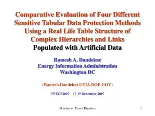Tabular Data Protection Methods *