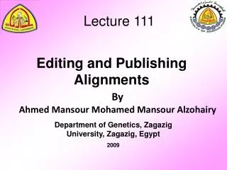 Editing and Publishing Alignments