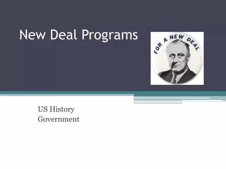 new deal programs