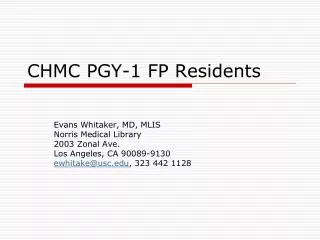 CHMC PGY-1 FP Residents