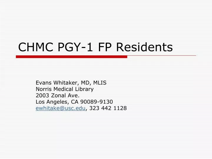 chmc pgy 1 fp residents