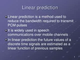 Linear prediction