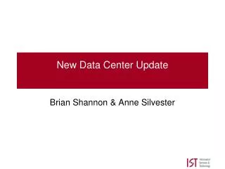 New Data Center Update