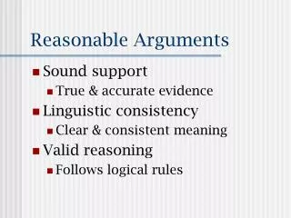Reasonable Arguments