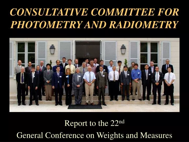 consultative committee for photometry and radiometry