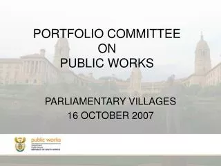 PORTFOLIO COMMITTEE ON PUBLIC WORKS