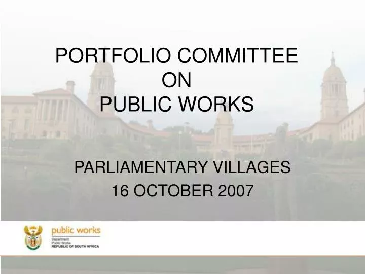 portfolio committee on public works