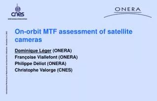 On-orbit MTF assessment of satellite cameras