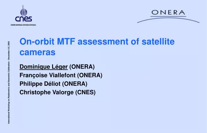 on orbit mtf assessment of satellite cameras