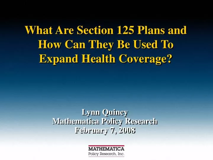 what are section 125 plans and how can they be used to expand health coverage