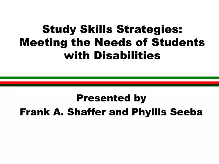 study skills strategies meeting the needs of students with disabilities