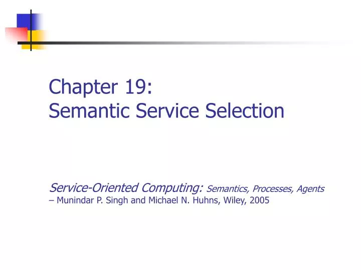 chapter 19 semantic service selection