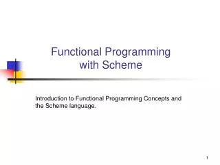 Functional Programming with Scheme