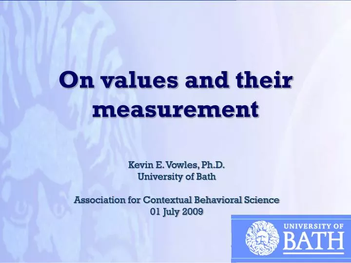 on values and their measurement